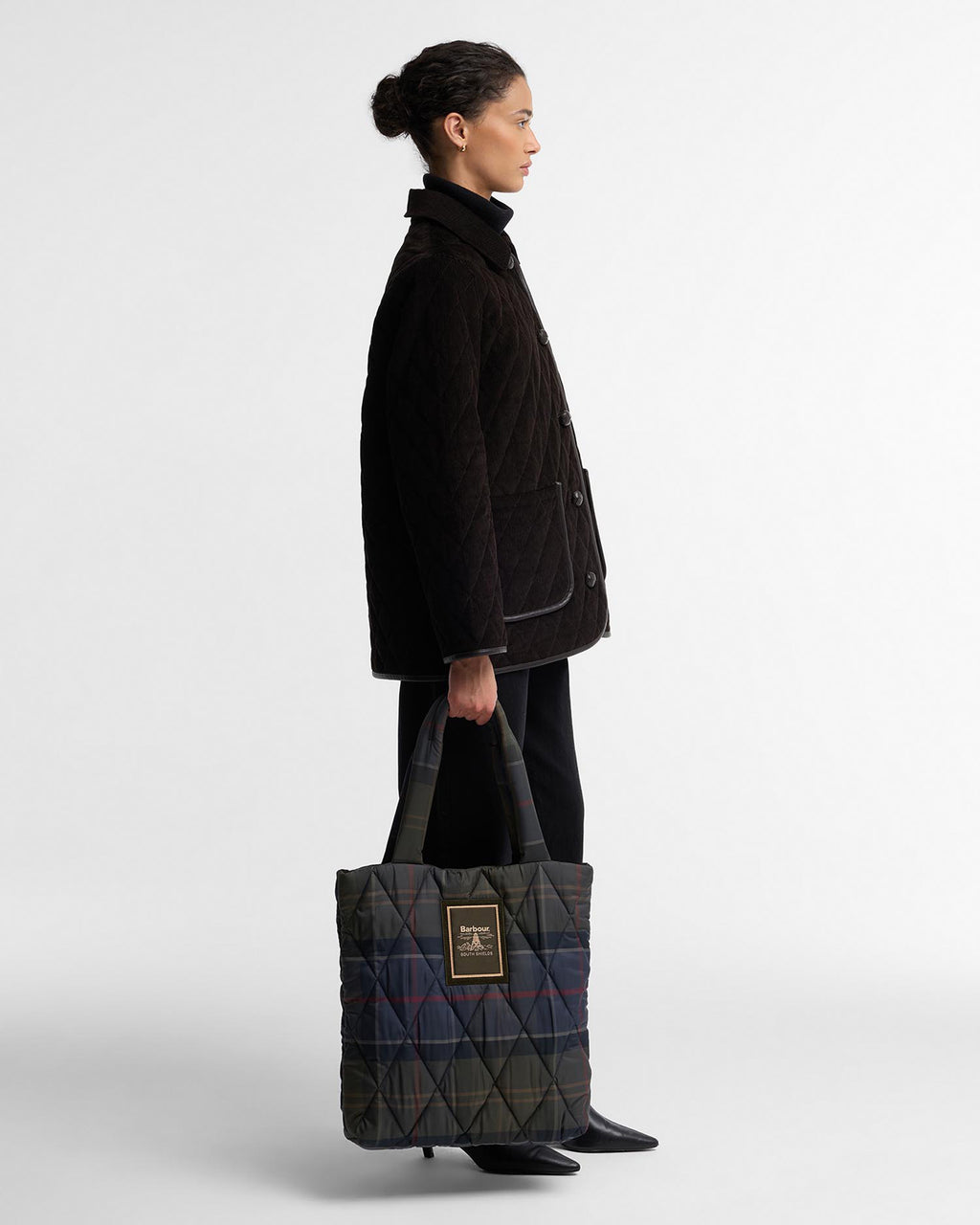 Barbour Tartan Arlene Quilted Tote Bag