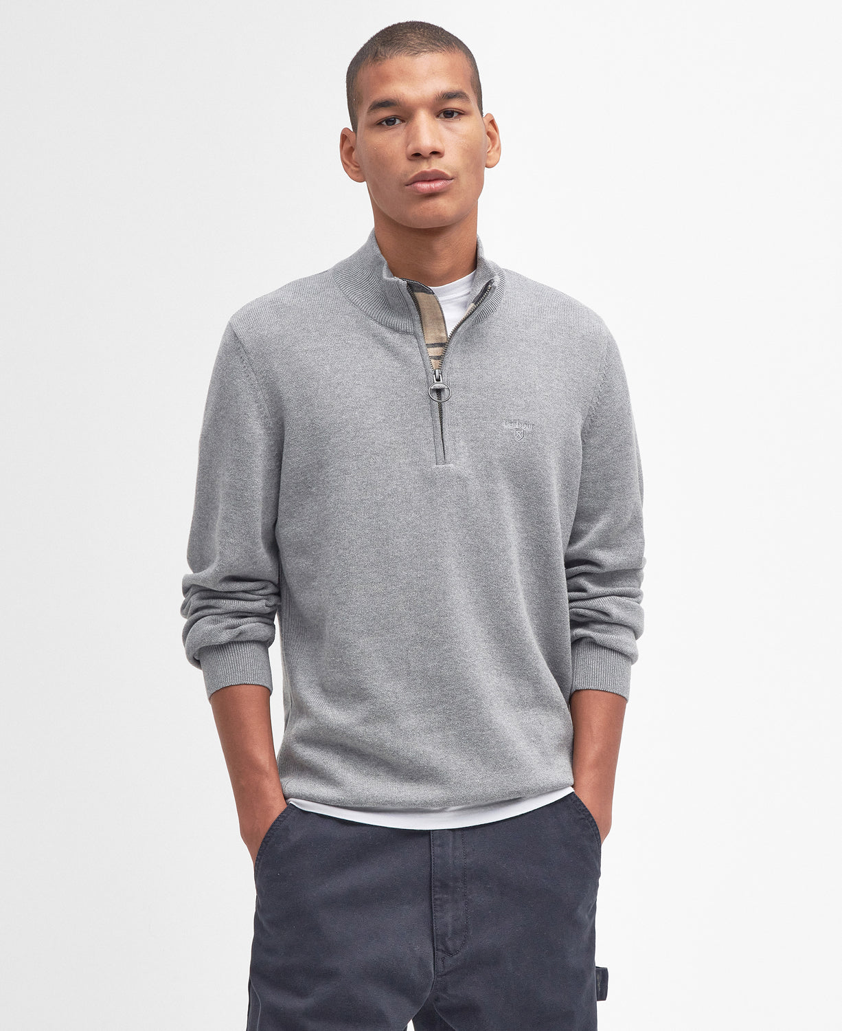 Barbour Cotton Half Zip Knitted Jumper