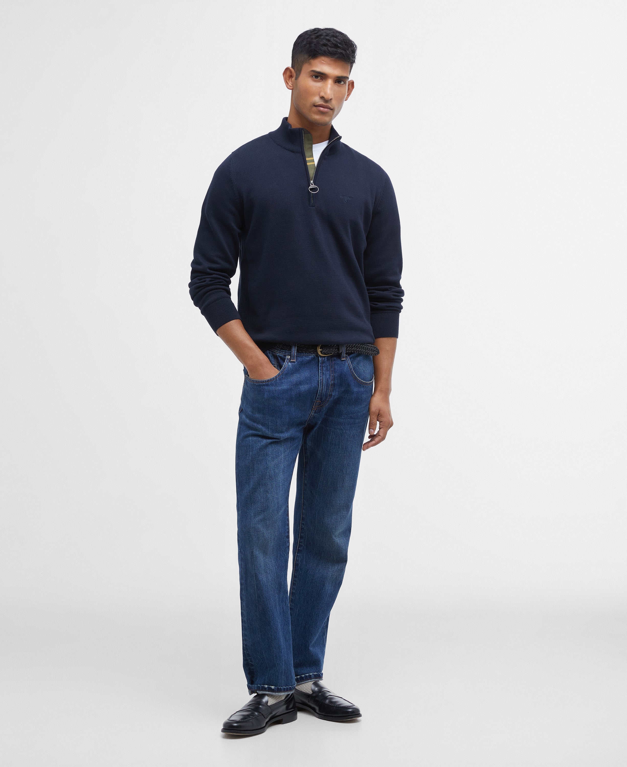 Barbour Cotton Half Zip Knitted Jumper