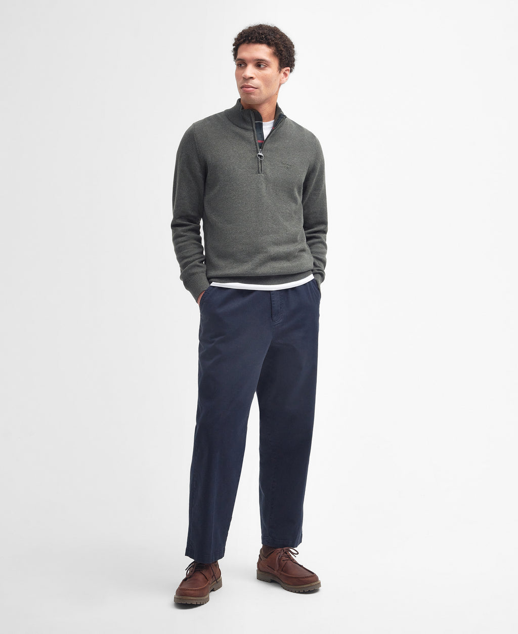 Barbour Cotton Half Zip Knitted Jumper