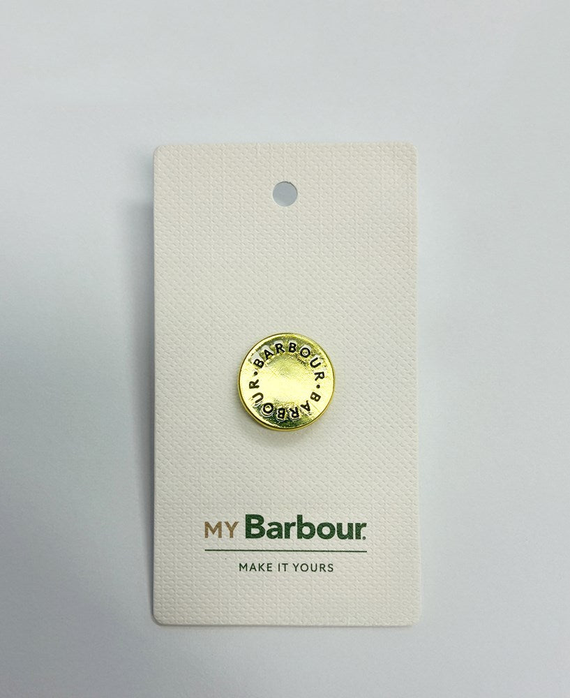 Barbour Gold Button Pin Badge